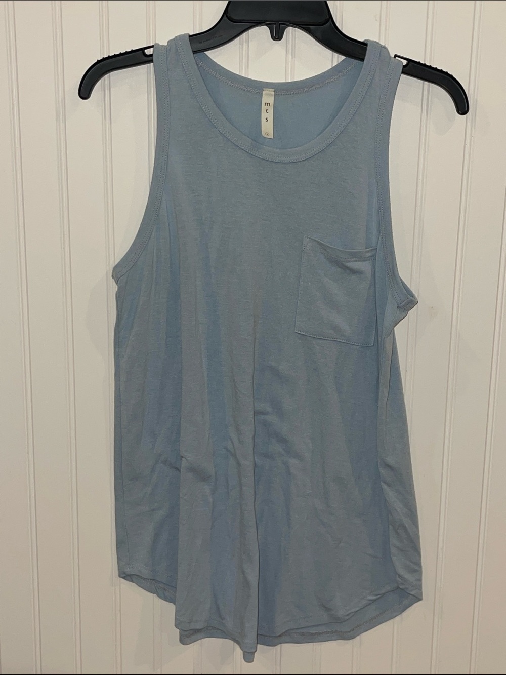mts Pale Blue Sleeveless Pocket Tank